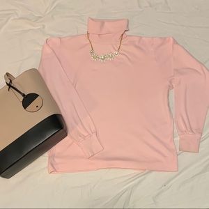 Blush pink retro/vintage 80s turtleneck